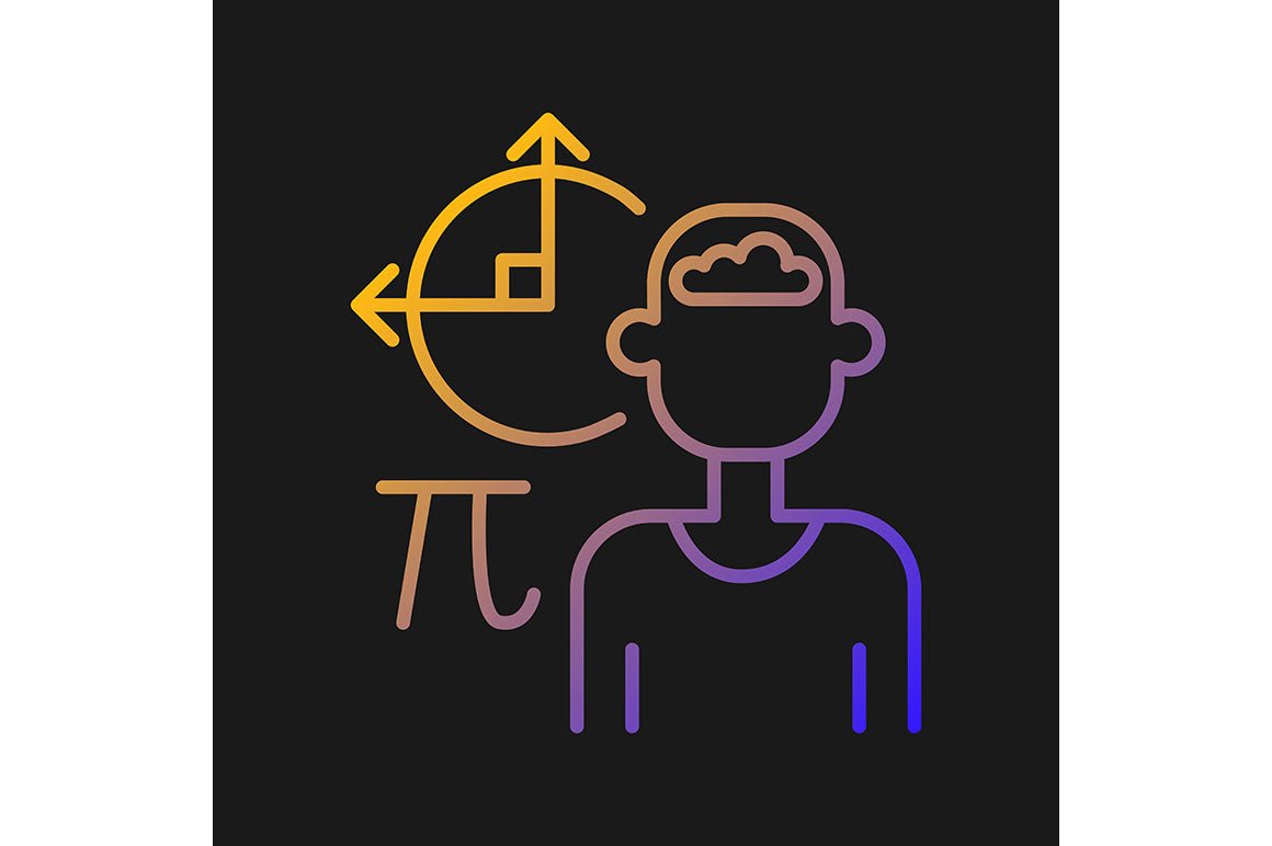 Talents and aptitudes gradient icons set