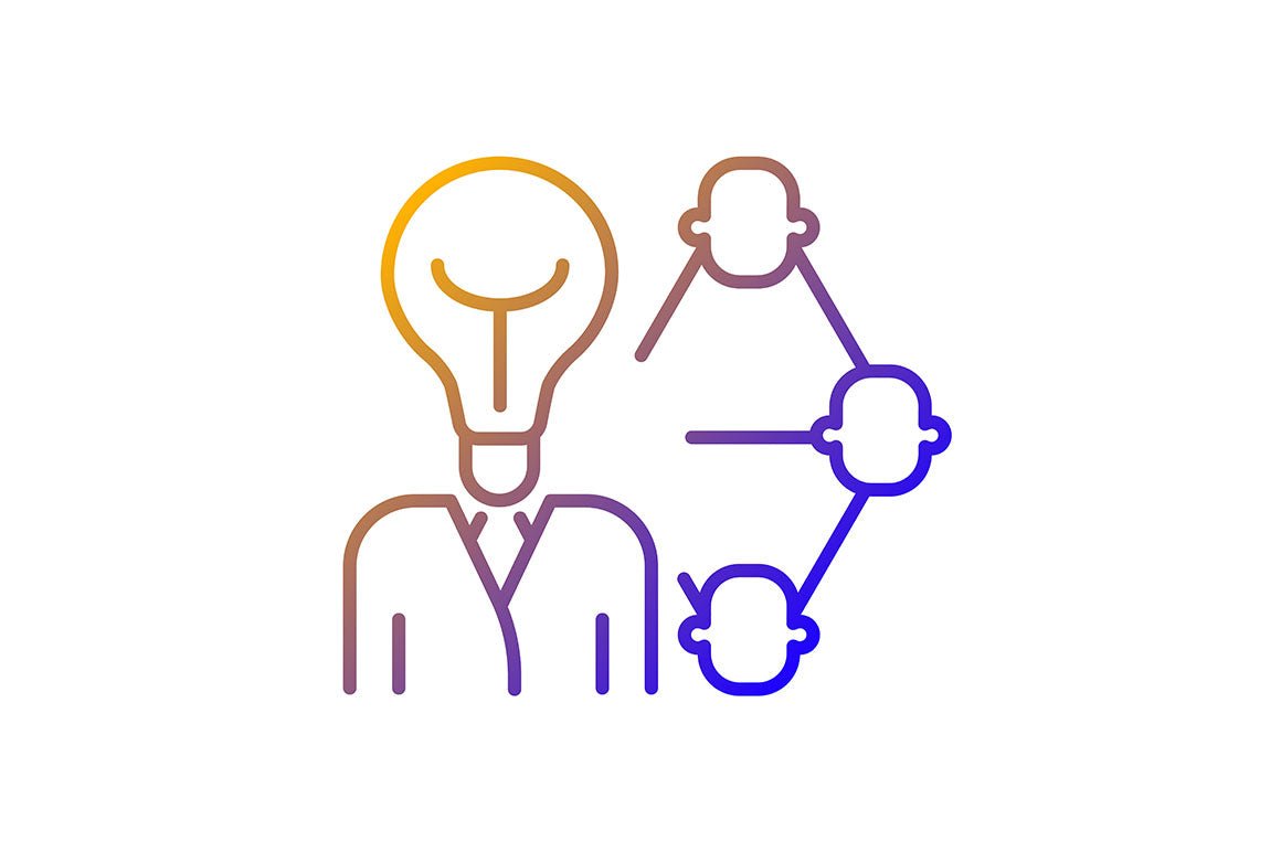Talents and aptitudes gradient icons set