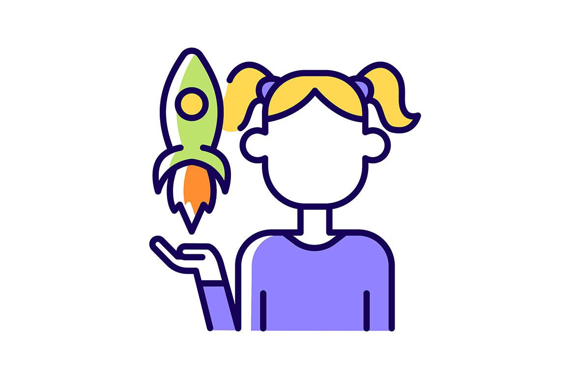 Talents and aptitudes RGB color icons set