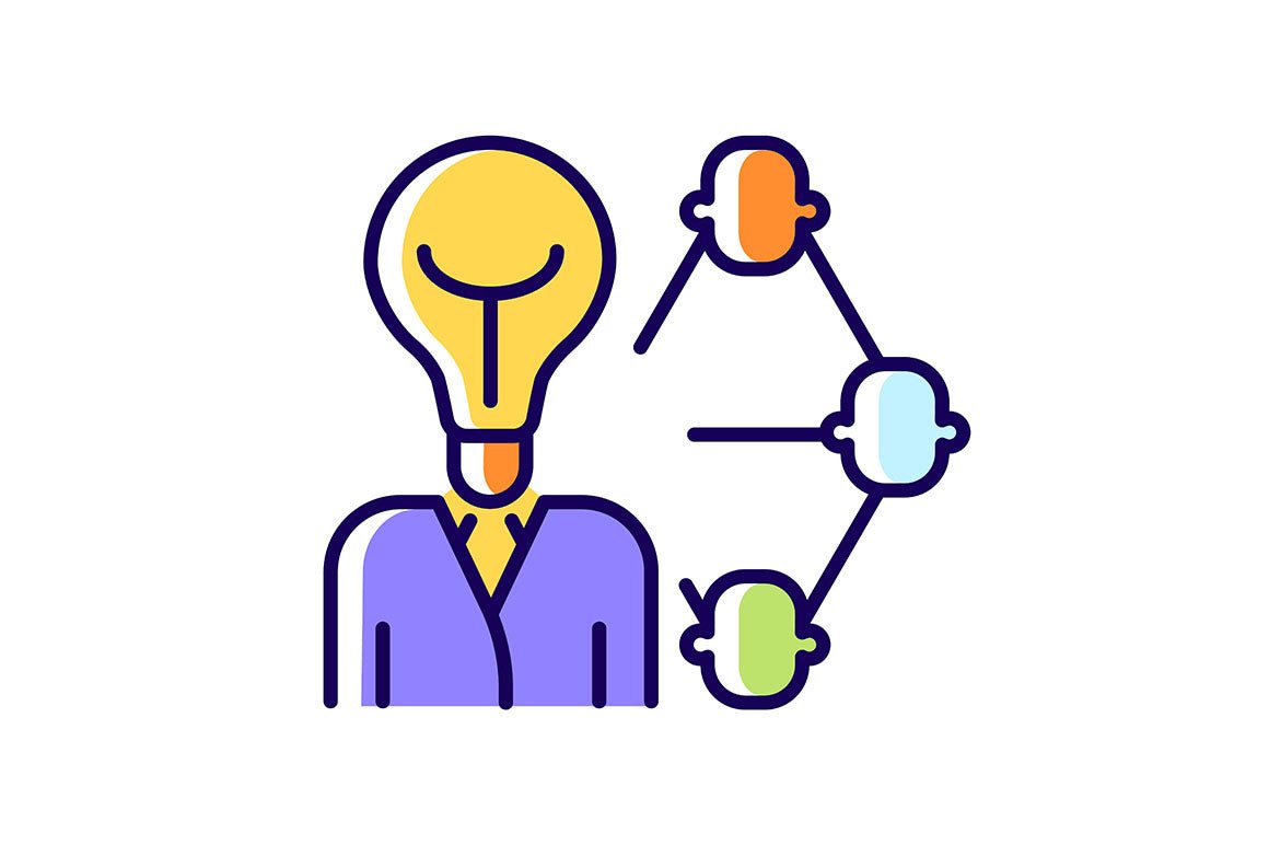 Talents and aptitudes RGB color icons set