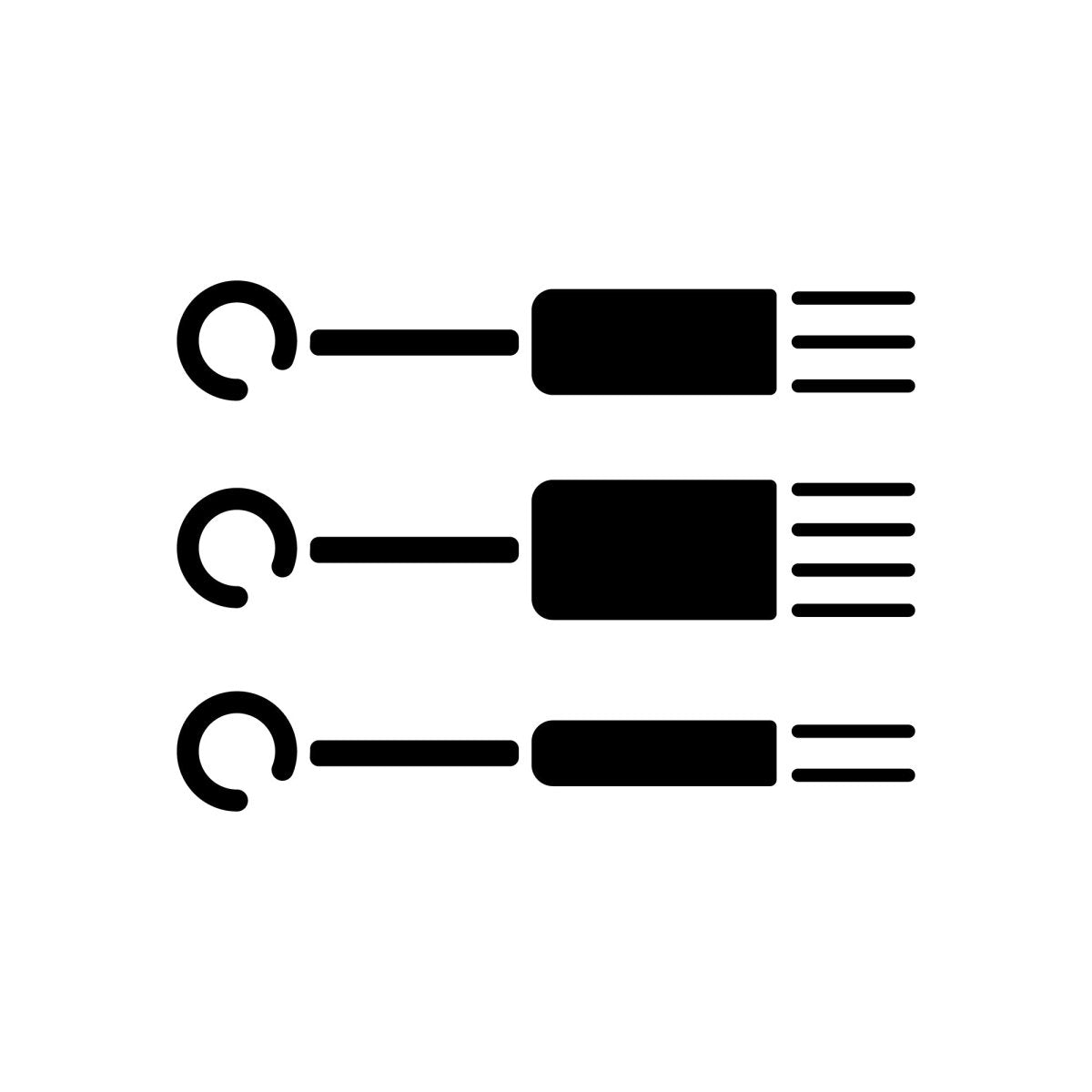 Tattoo and piercing black glyph icons set on white space