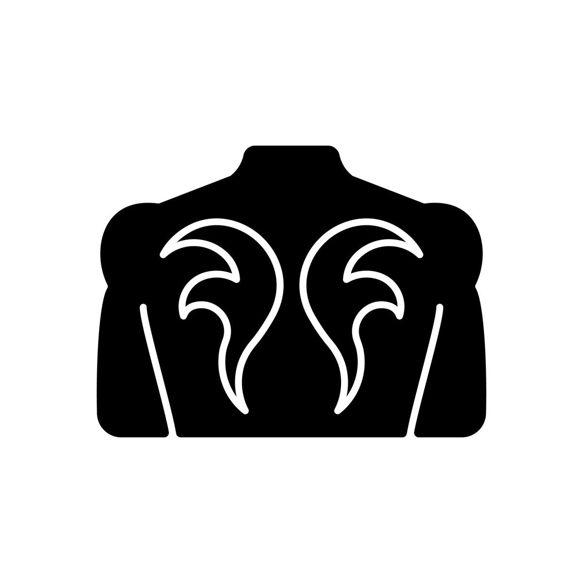 Tattoo and piercing black glyph icons set on white space
