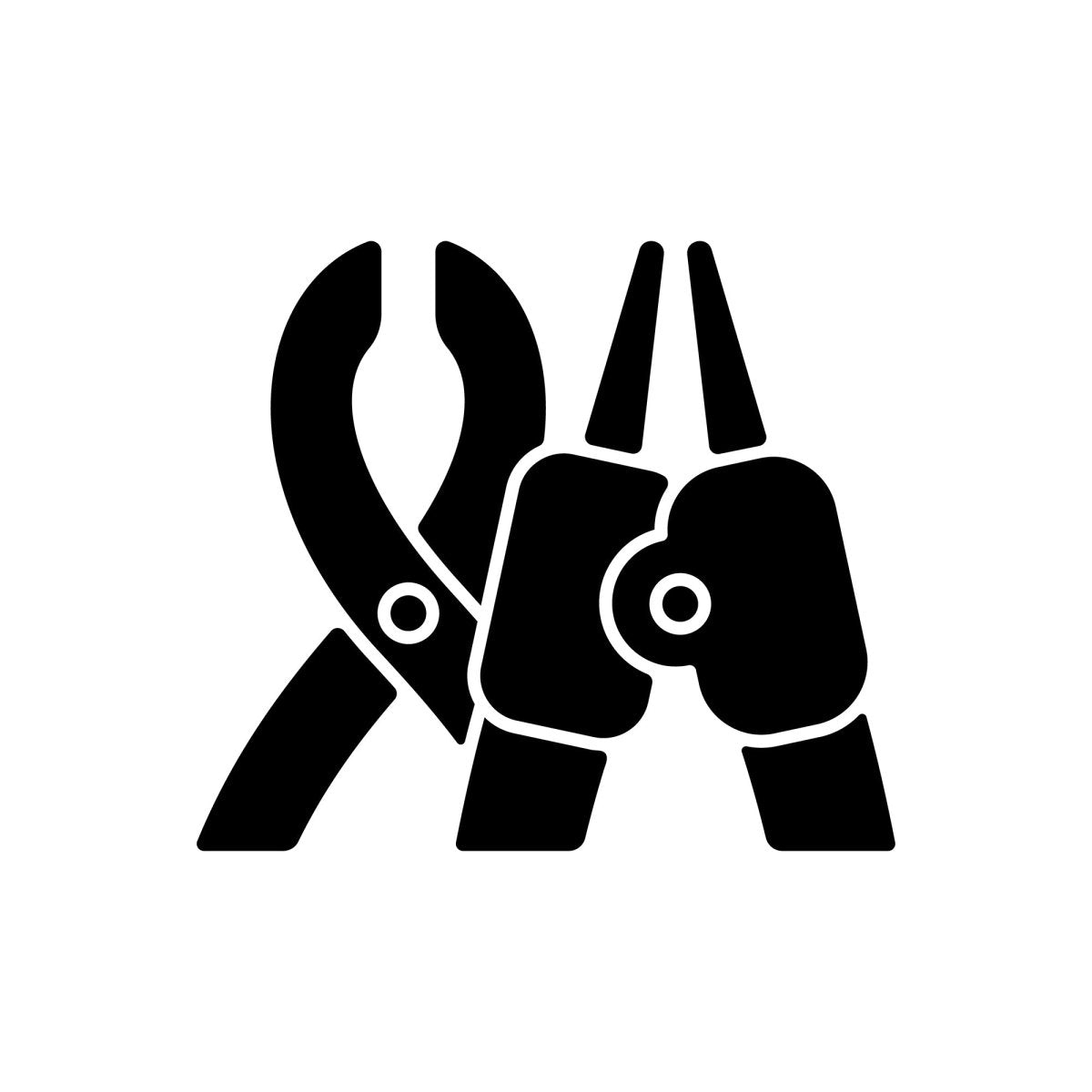 Tattoo and piercing black glyph icons set on white space