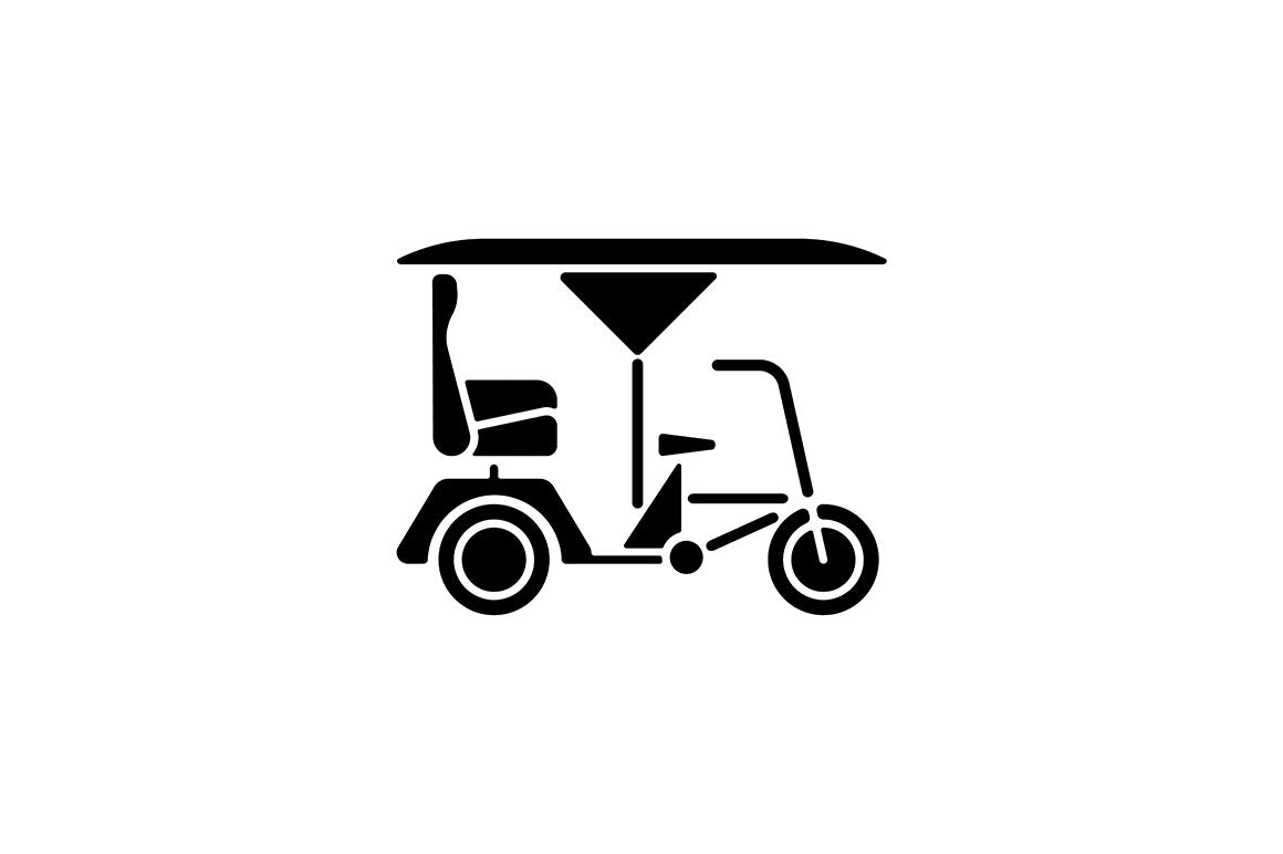 Taxi types black glyph icons set on white space
