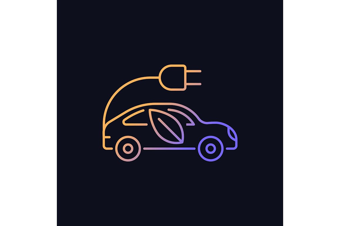 Taxi types gradient icons set for dark and light mode