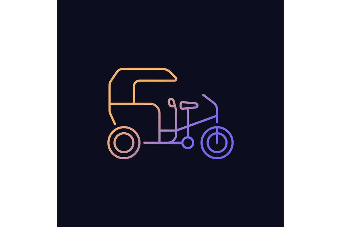 Taxi types gradient icons set for dark and light mode