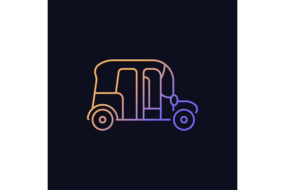 Taxi types gradient icons set for dark and light mode