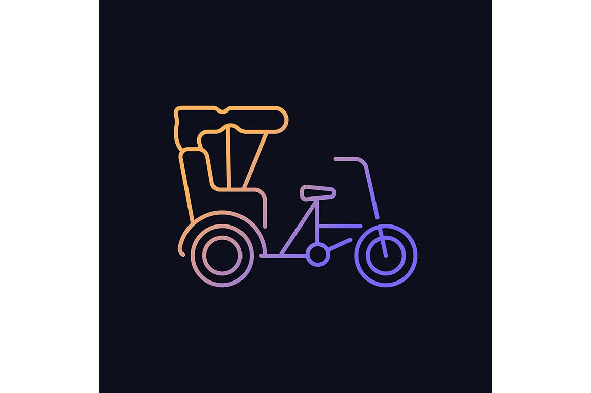 Taxi types gradient icons set for dark and light mode