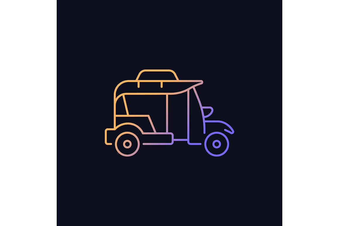 Taxi types gradient icons set for dark and light mode