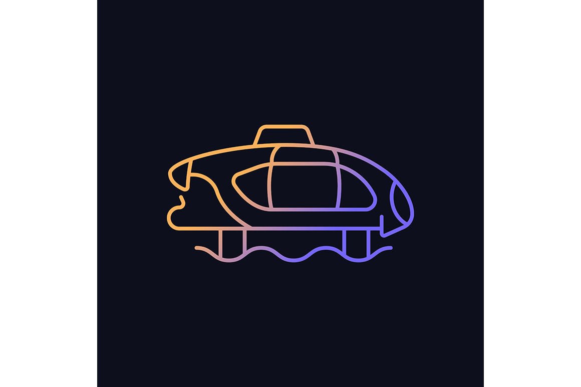 Taxi types gradient icons set for dark and light mode
