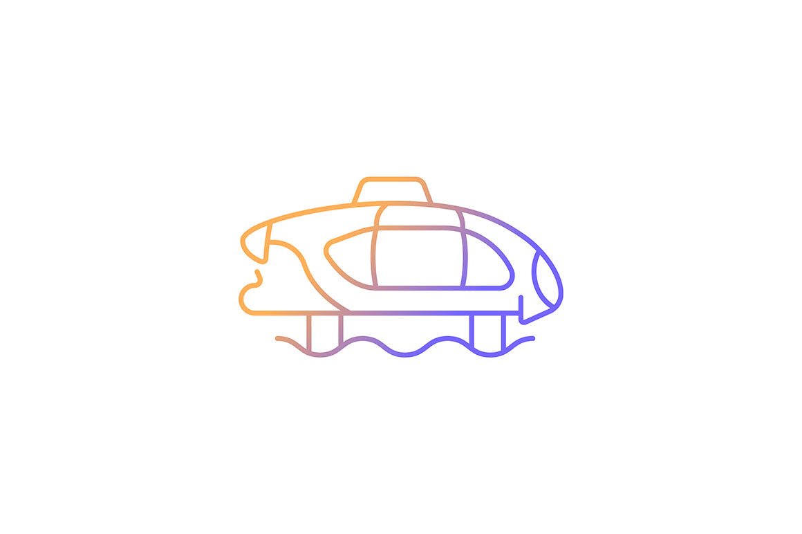 Taxi types gradient icons set for dark and light mode