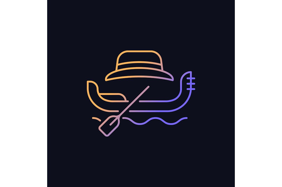 Taxi types gradient icons set for dark and light mode