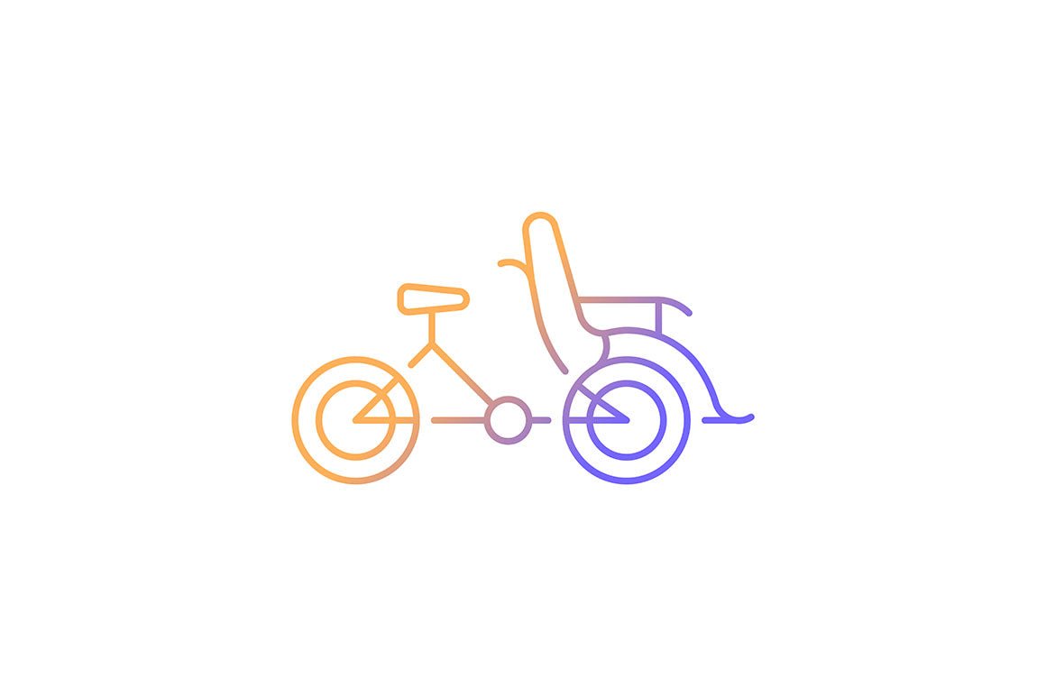 Taxi types gradient icons set for dark and light mode