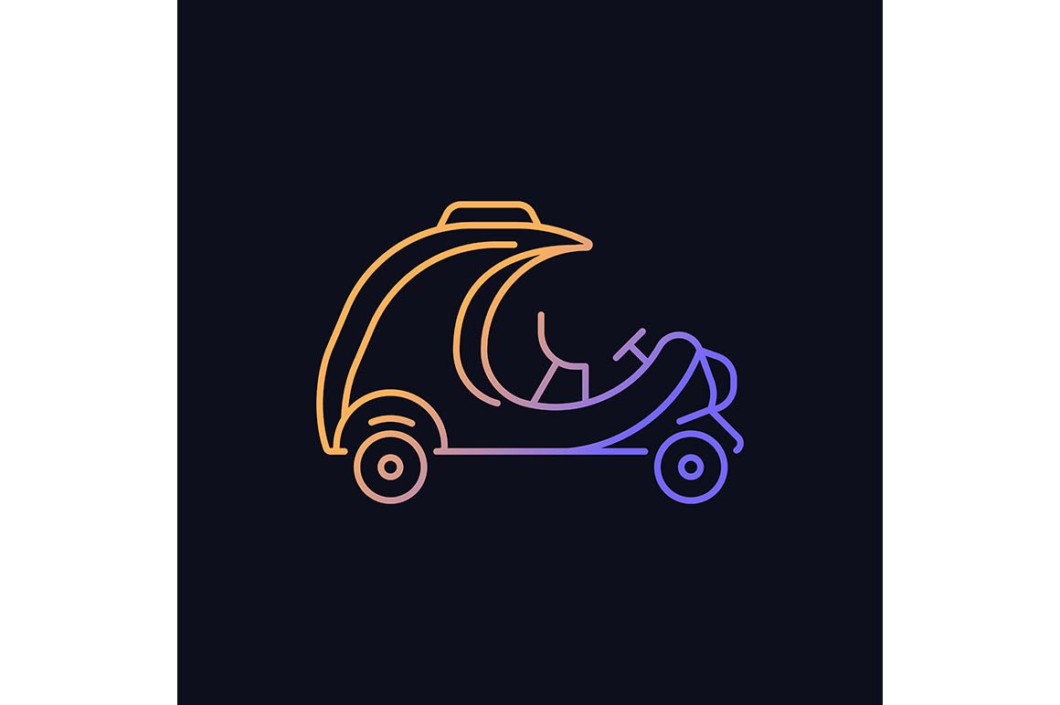 Taxi types gradient icons set for dark and light mode