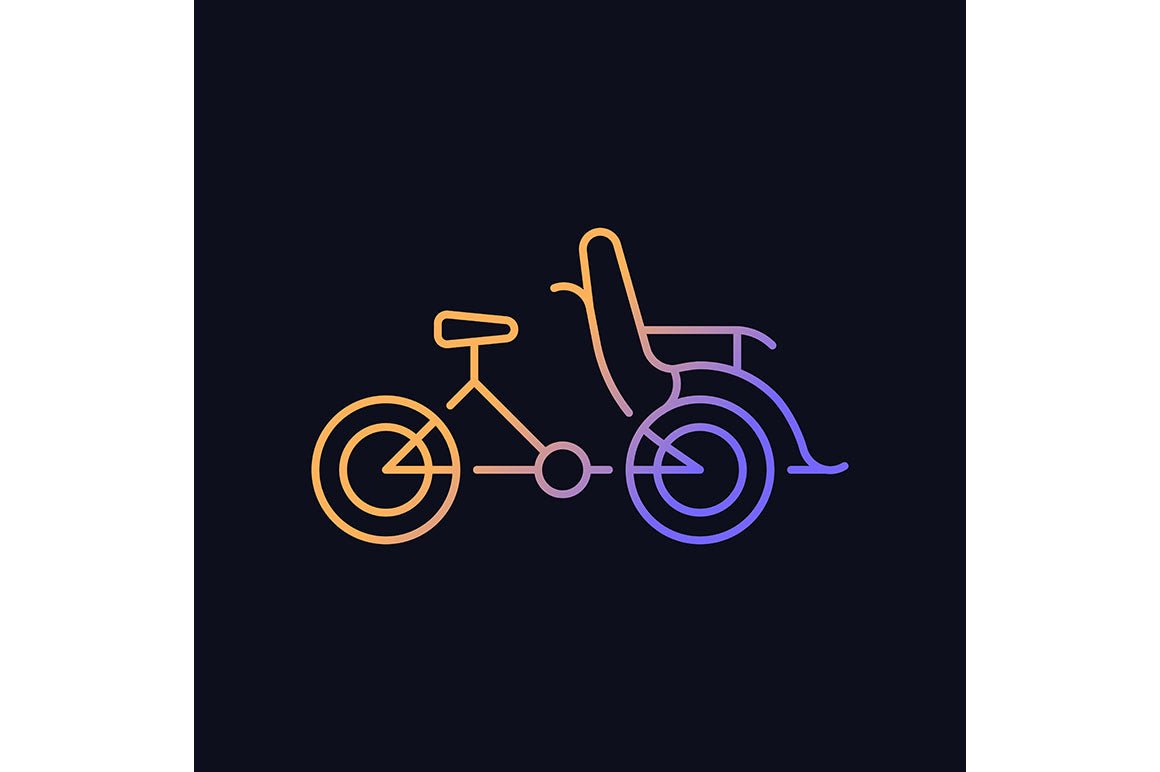 Taxi types gradient icons set for dark and light mode