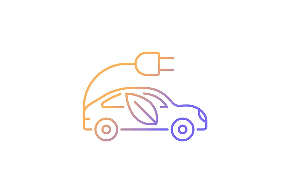 Taxi types gradient icons set for dark and light mode
