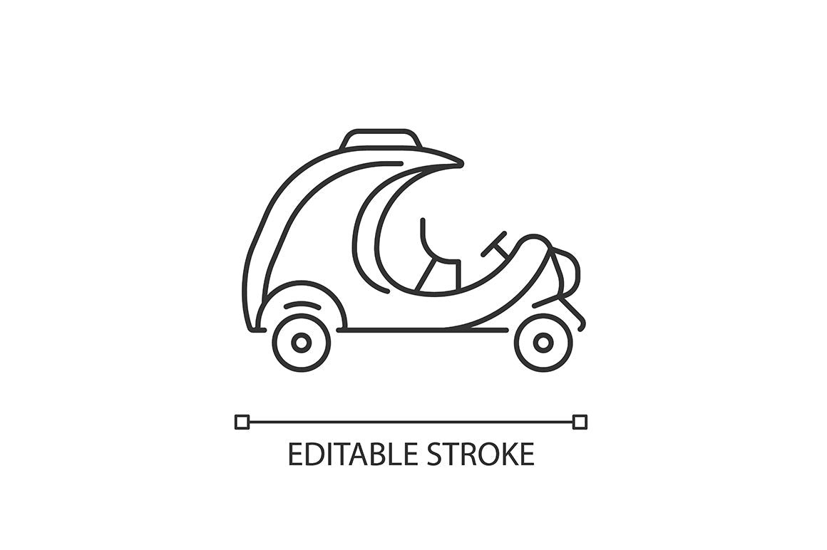 Taxi types linear icons set for dark and light mode