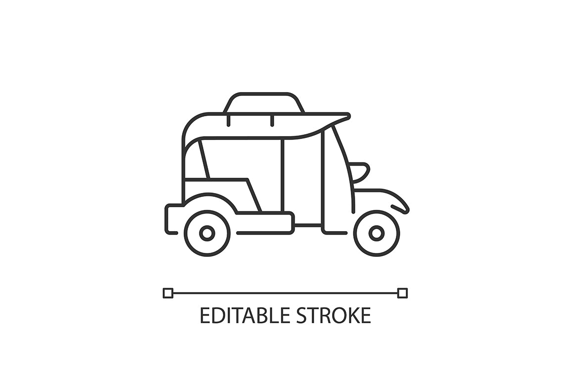 Taxi types linear icons set for dark and light mode