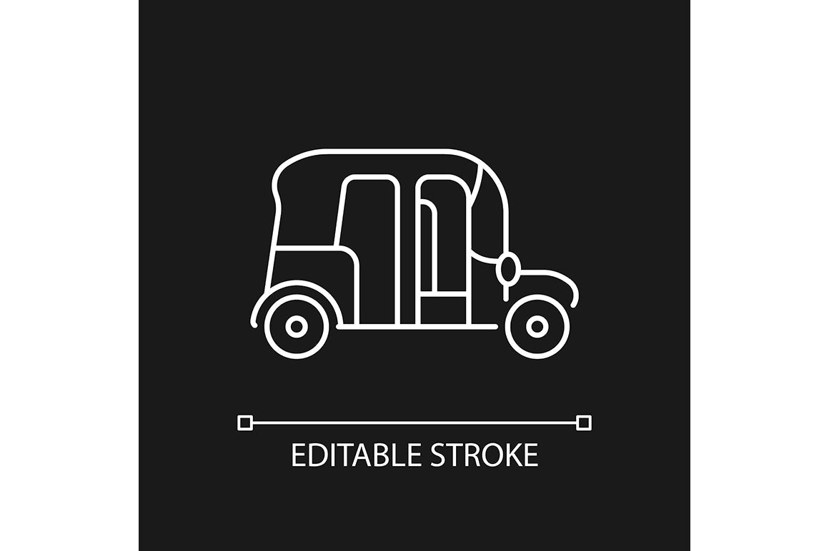 Taxi types linear icons set for dark and light mode