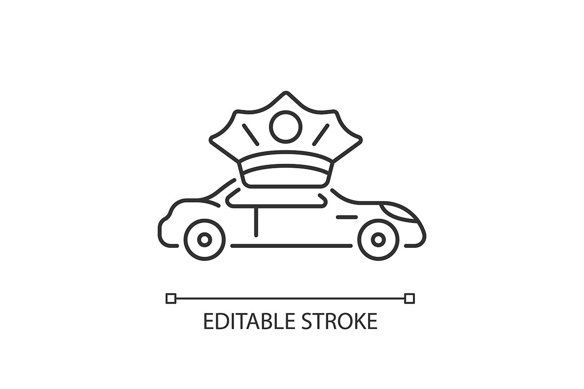 Taxi types linear icons set for dark and light mode
