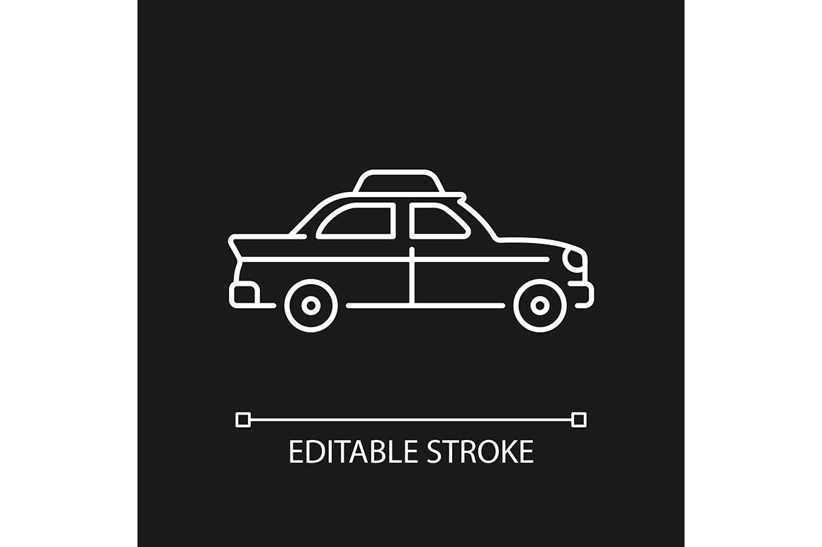 Taxi types linear icons set for dark and light mode