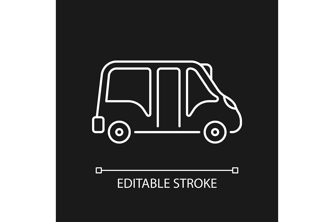 Taxi types linear icons set for dark and light mode