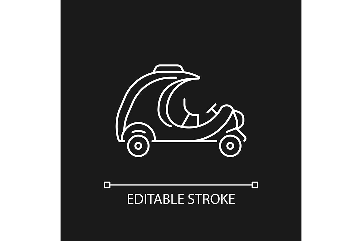 Taxi types linear icons set for dark and light mode