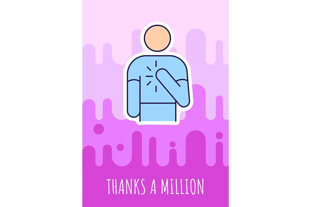Thank you greeting cards with color icon element set