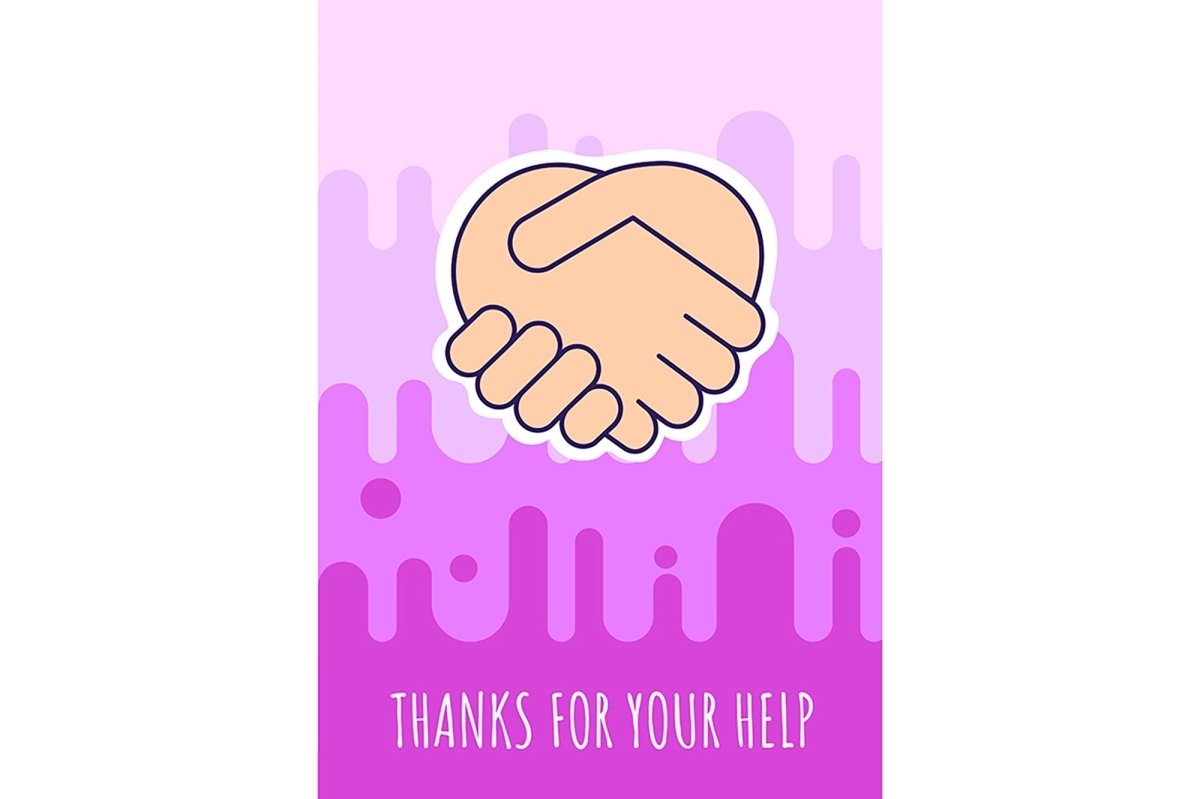 Thank you greeting cards with color icon element set