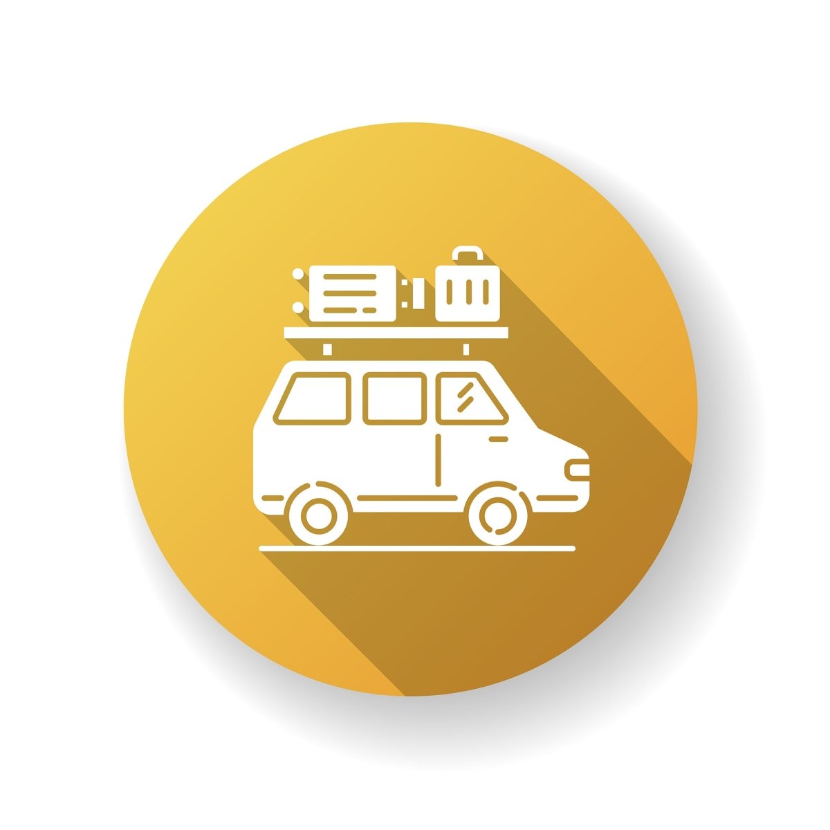 Tourism flat design long shadow glyph icons set