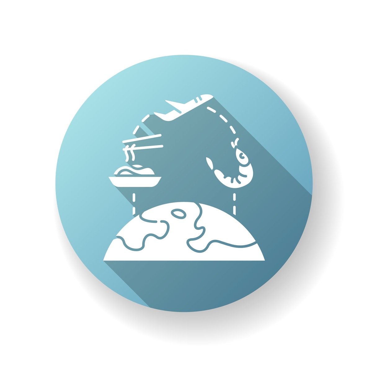 Tourism flat design long shadow glyph icons set