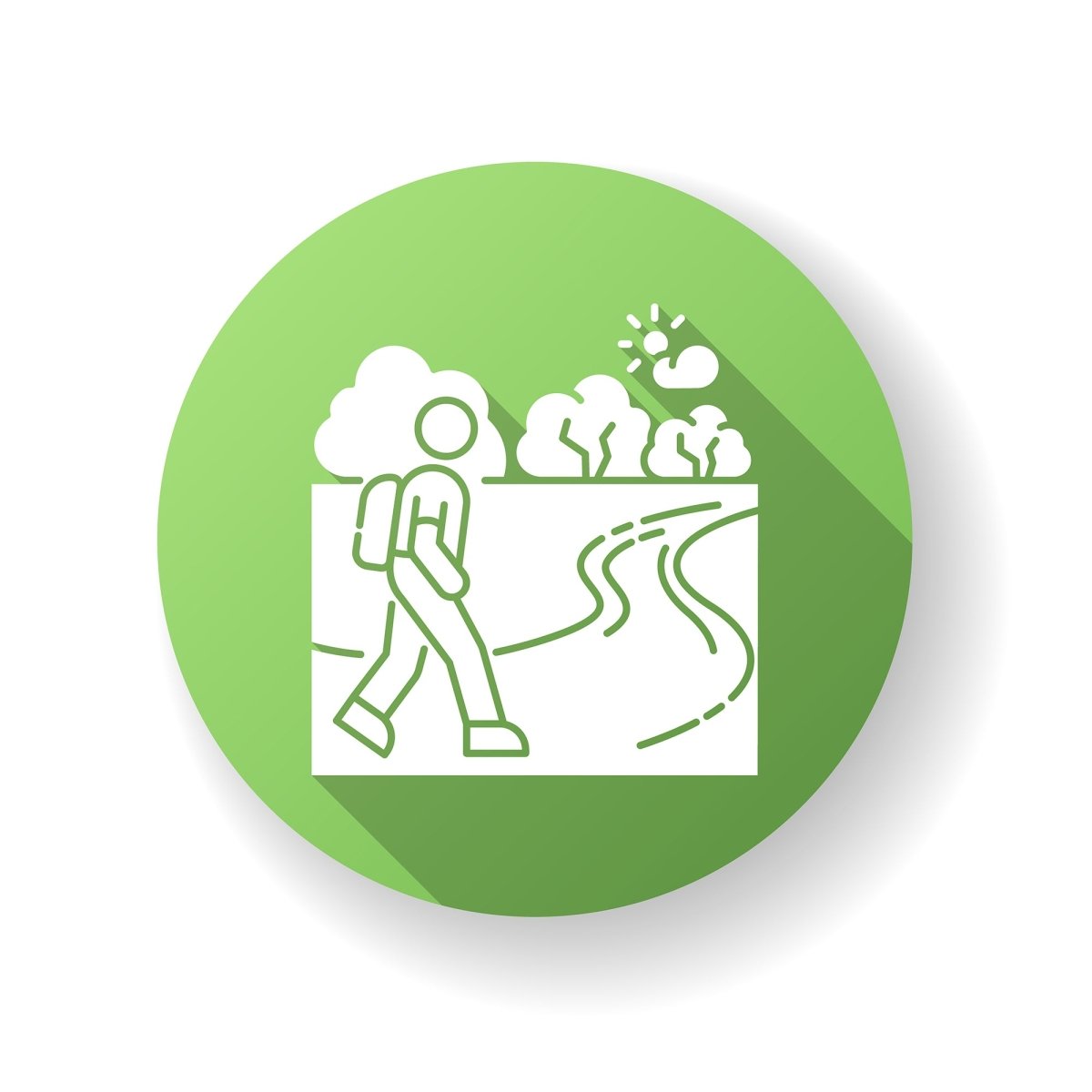 Tourism flat design long shadow glyph icons set