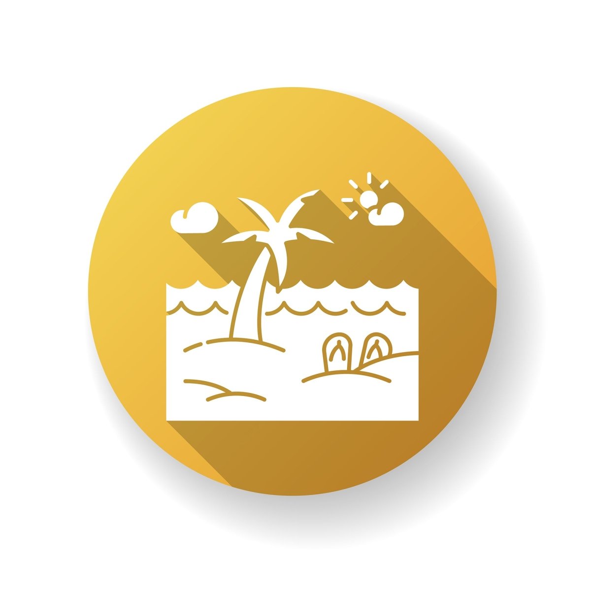 Tourism flat design long shadow glyph icons set