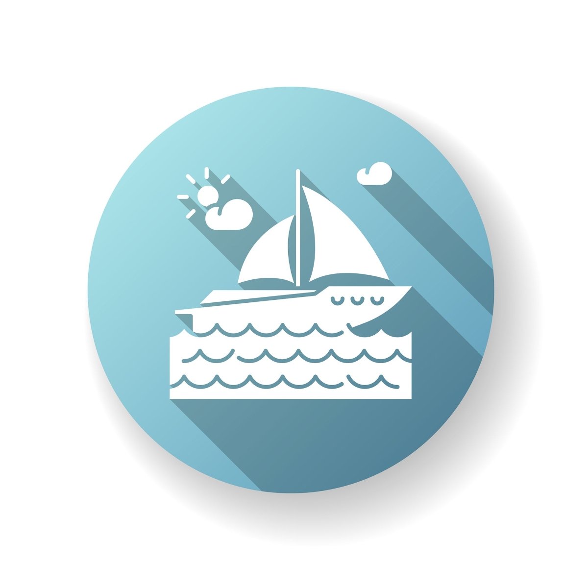 Tourism flat design long shadow glyph icons set