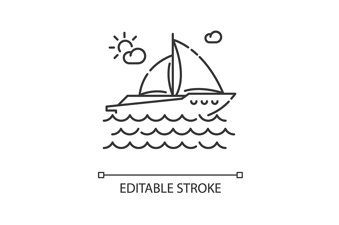 Tourism pixel perfect linear icons set
