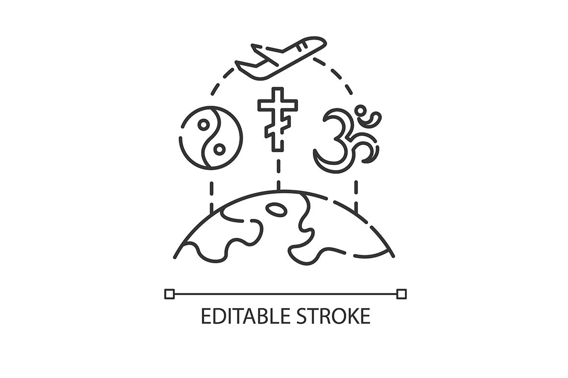 Tourism pixel perfect linear icons set