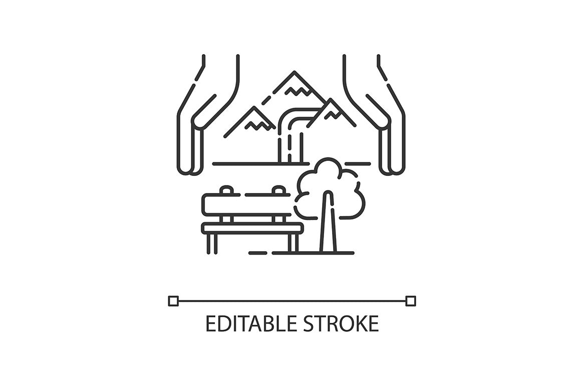 Tourism pixel perfect linear icons set
