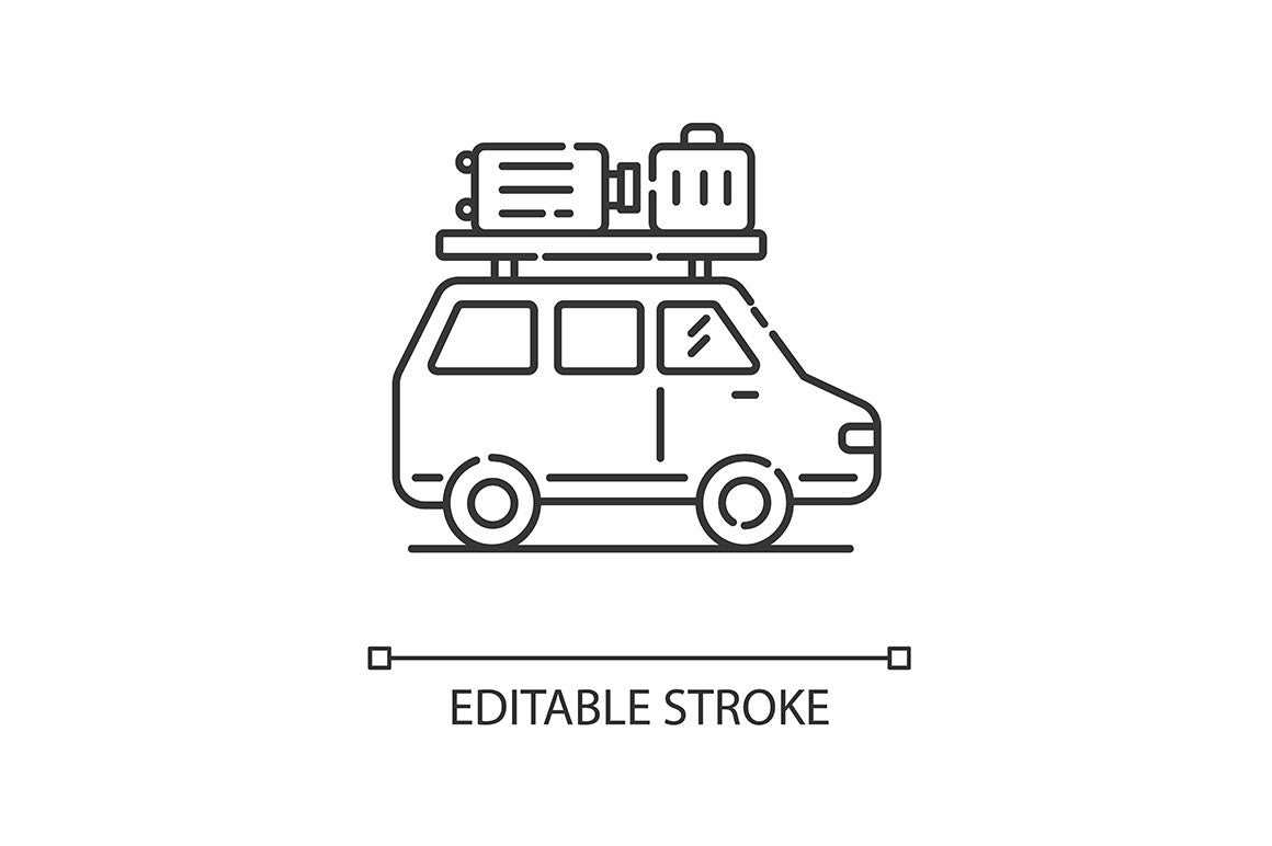 Tourism pixel perfect linear icons set