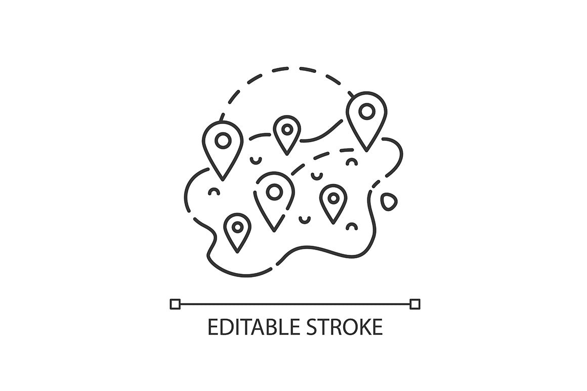 Tourism pixel perfect linear icons set
