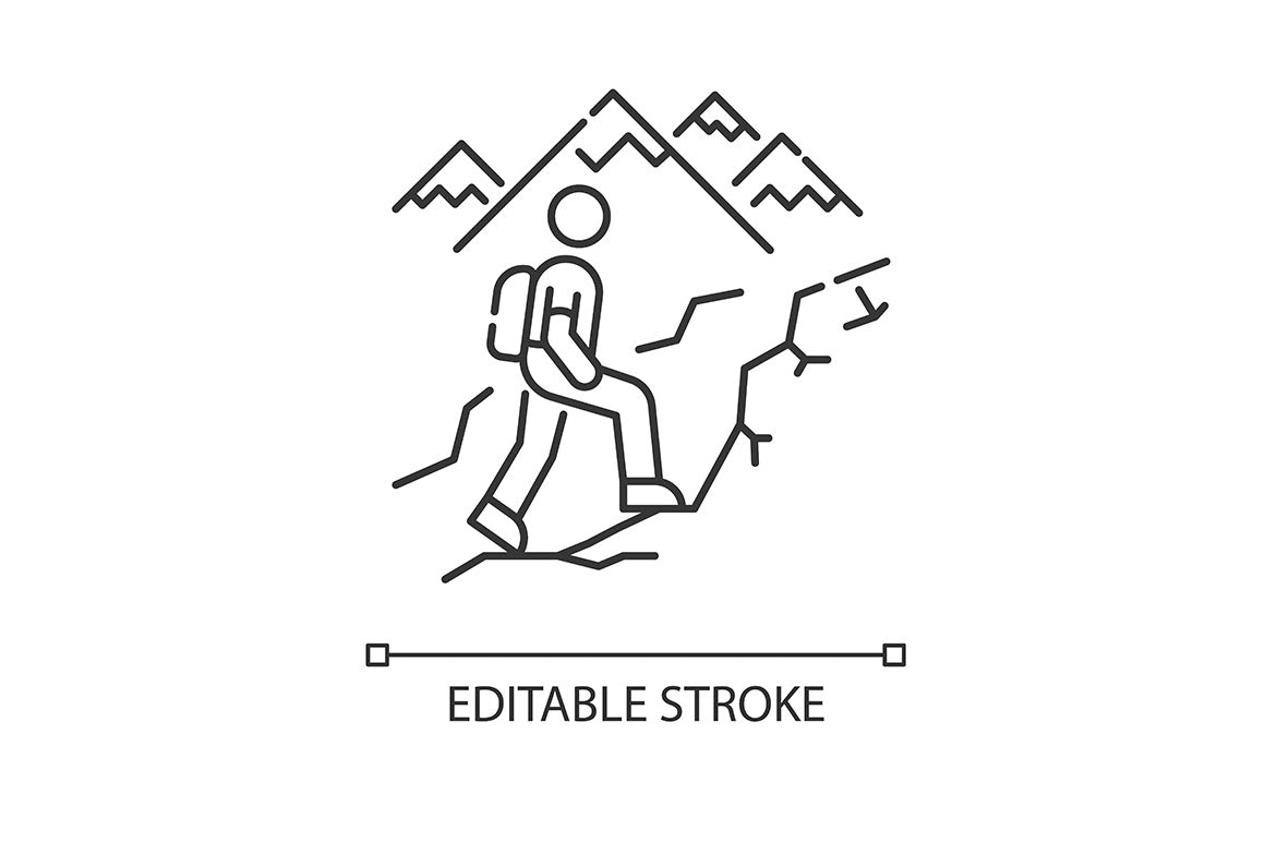 Tourism pixel perfect linear icons set