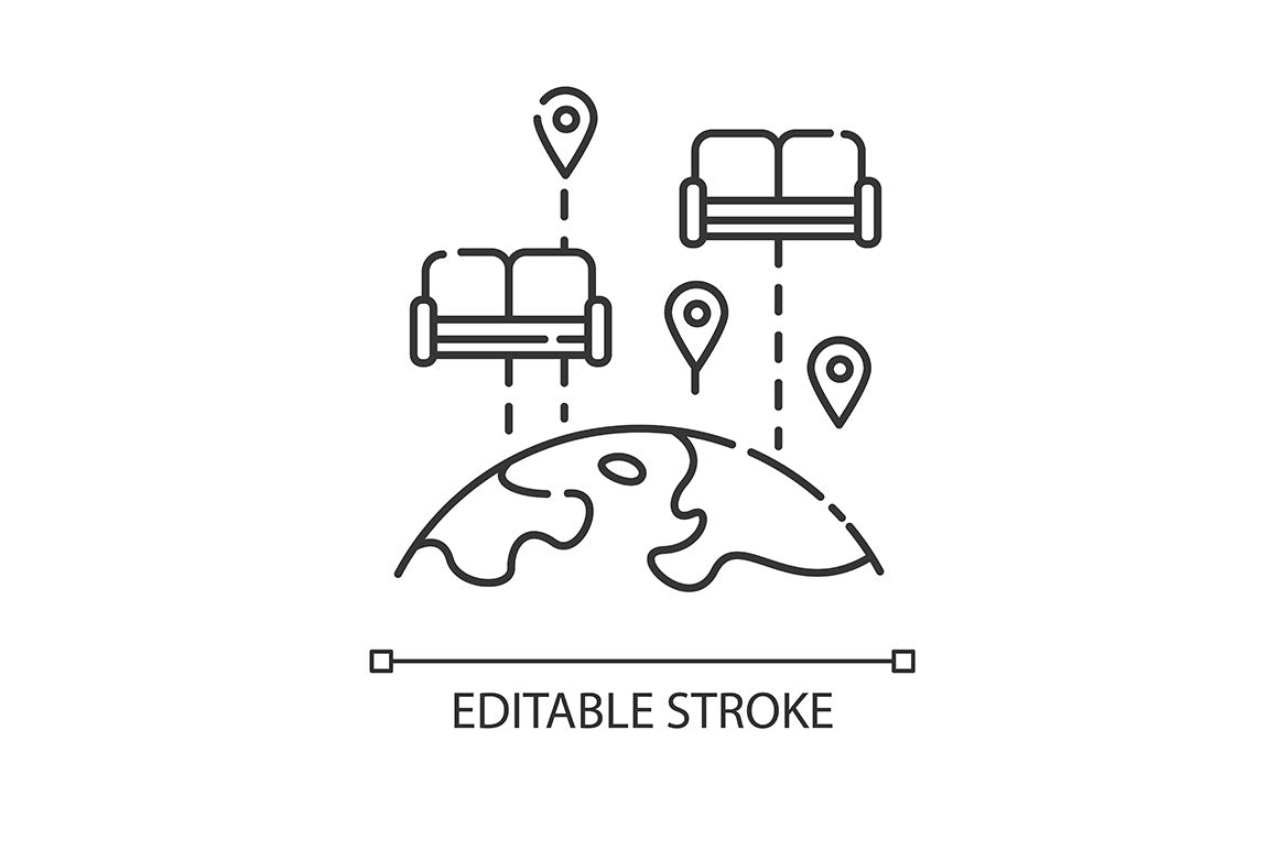 Tourism pixel perfect linear icons set