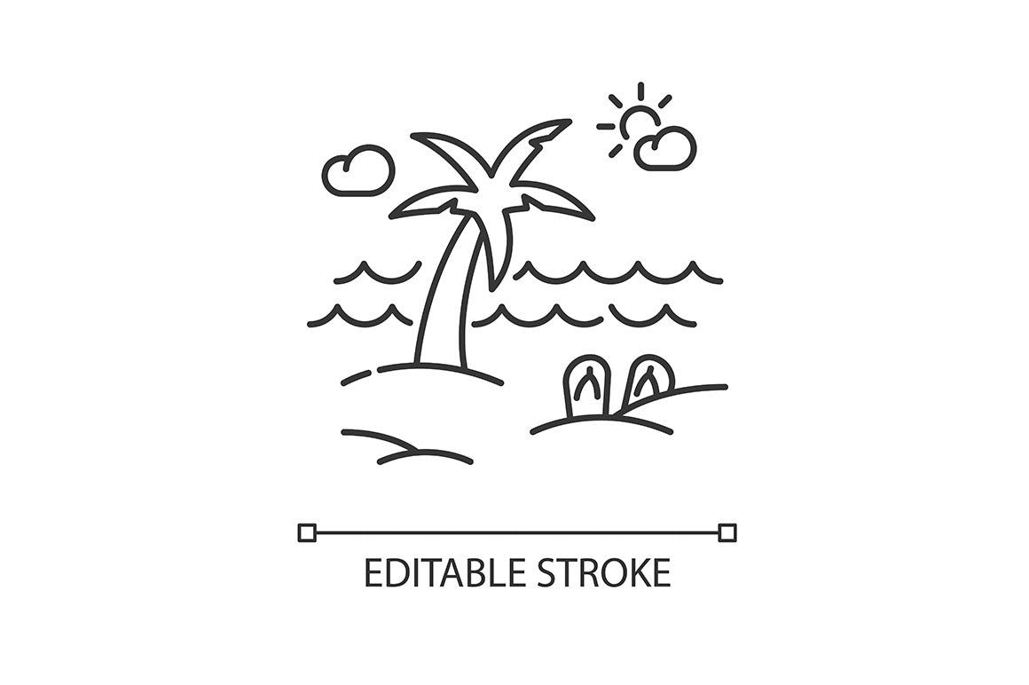 Tourism pixel perfect linear icons set