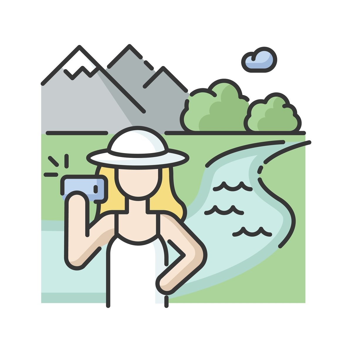 Tourism RGB color icons set
