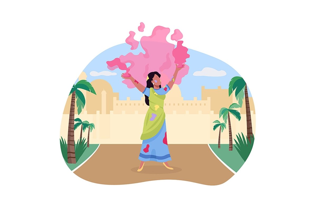 Traditional indian holiday color vector illustrations