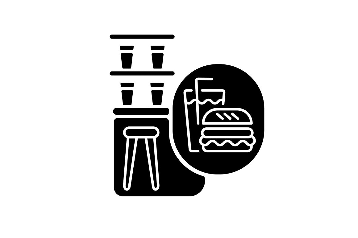 Train services black glyph icons set