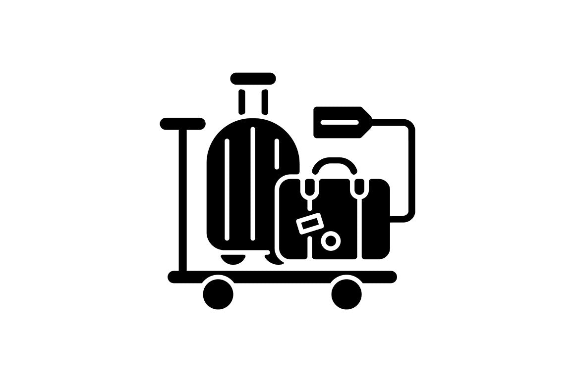 Train services black glyph icons set