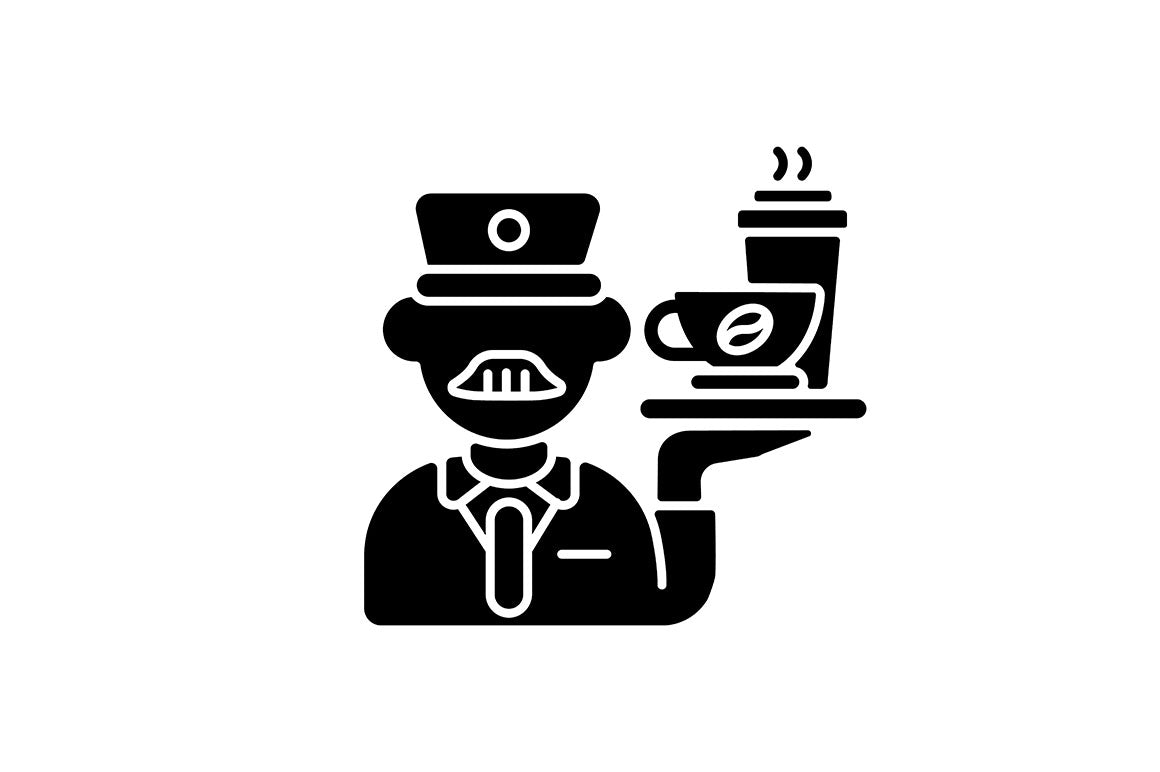 Train services black glyph icons set