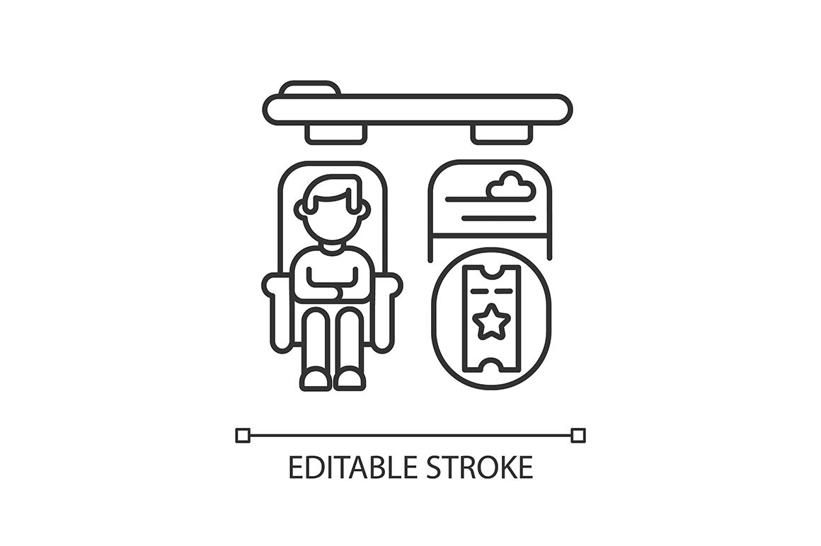 Train services linear icons set
