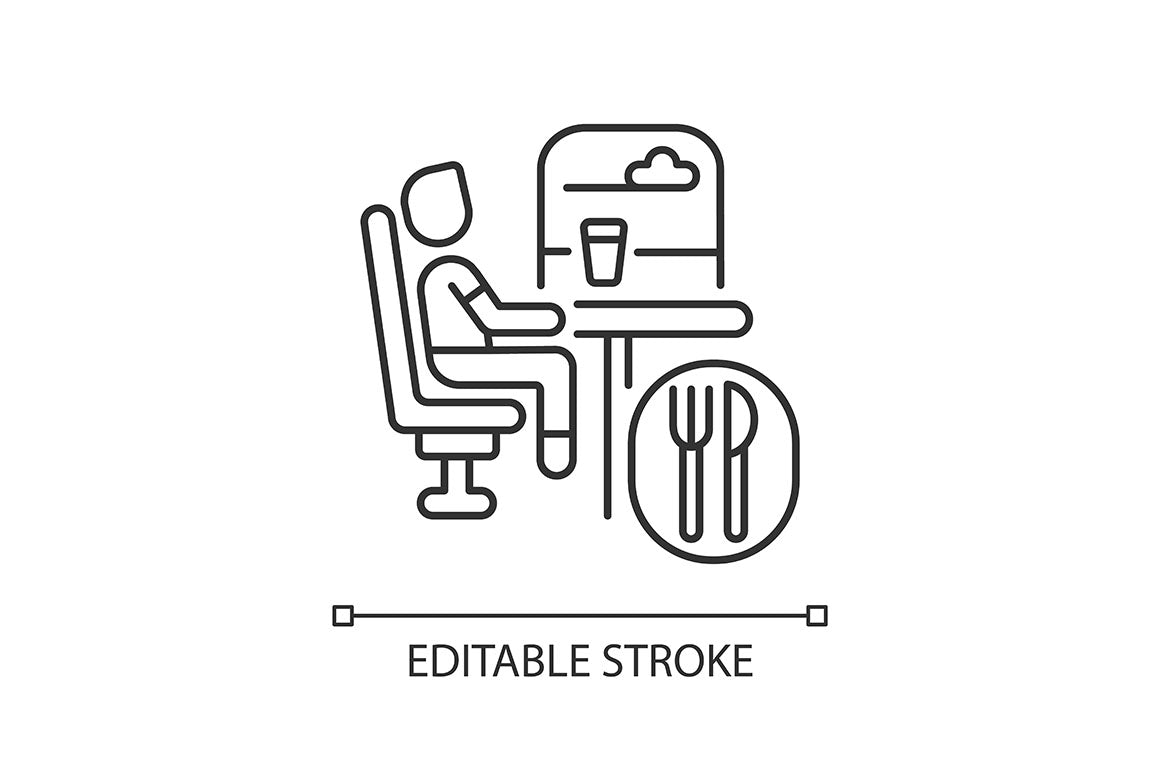 Train services linear icons set