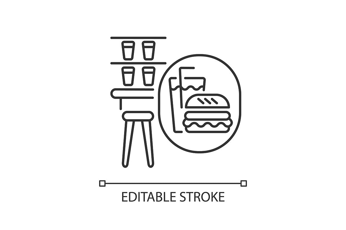 Train services linear icons set